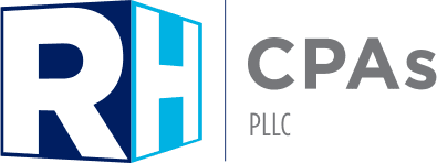 RH CPAs logo on a black background.